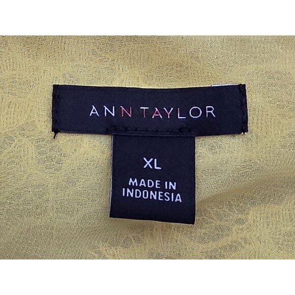 NWT Women's - Ann Taylor Yellow Pleated Lace Tank, Size XL - Picture 5 of 8